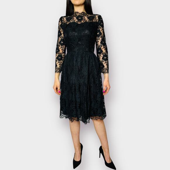 1950s‎ Style Black Lace Dress - Picture 2 of 7